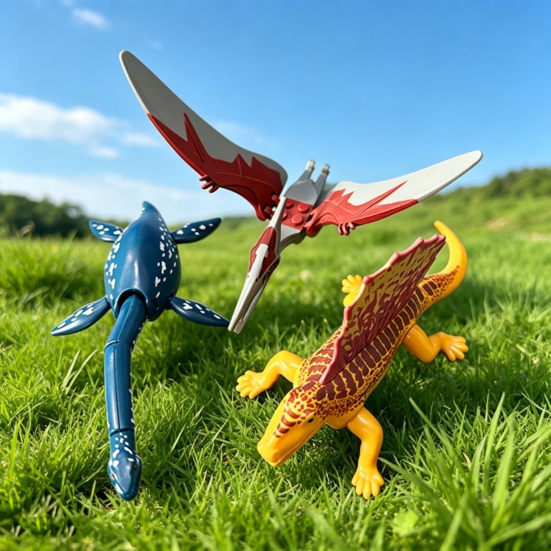 Model Kit Dinosaur Bandai - مكعبات بناء صغيرة لعالم الديناصورات الجوراسية،