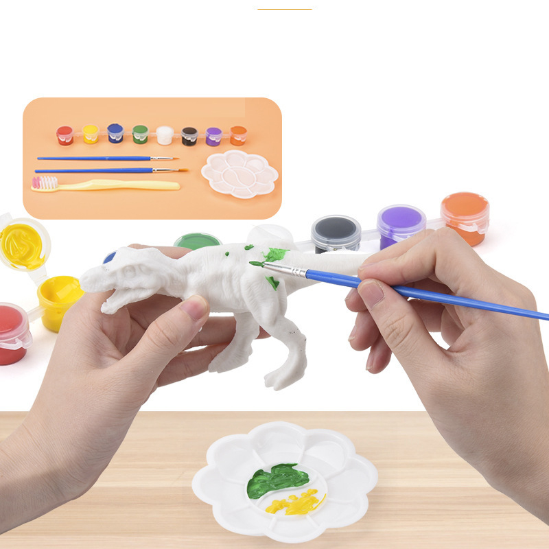 Model Kit Dinosaur Bandai - 6/8 قطع من نماذج الديناصورات البيضاء